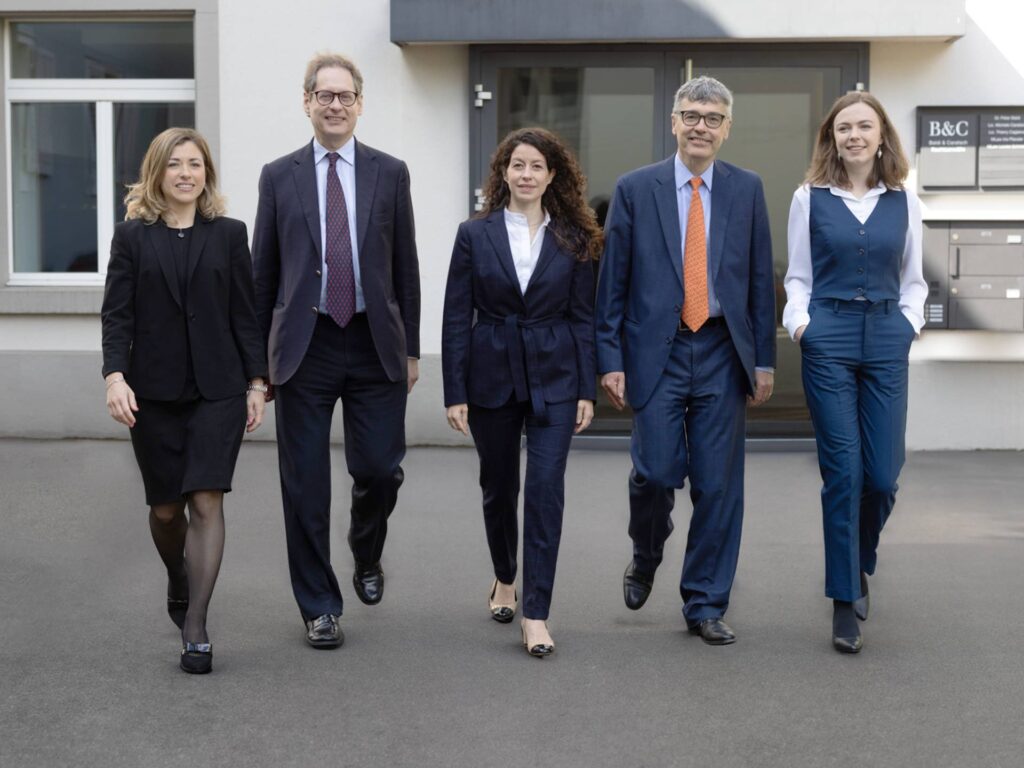 Baldi & Caratsch's legal team outside of their office.